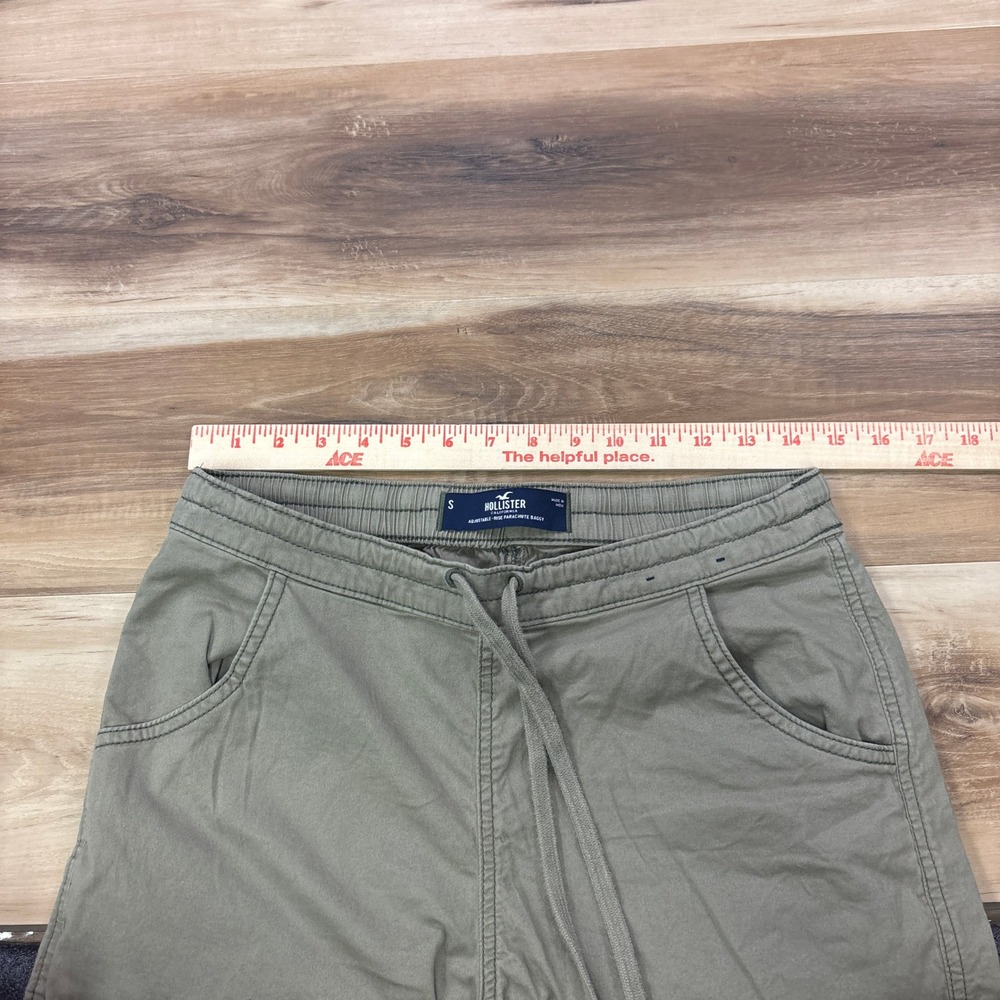 Hollister Parachute Pants Men Small Baggy Gorpcore Cotton Relaxed Olive Green - Picture 3 of 9